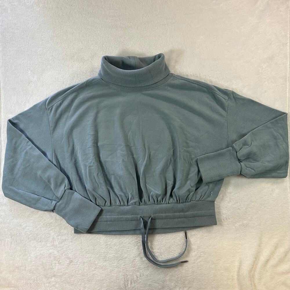 Sweaty Betty Women's Melody Lux Fleece Pullover Italy Made Boxy Turtleneck M